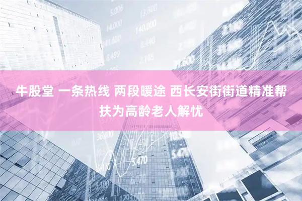 牛股堂 一条热线 两段暖途 西长安街街道精准帮扶为高龄老人解忧